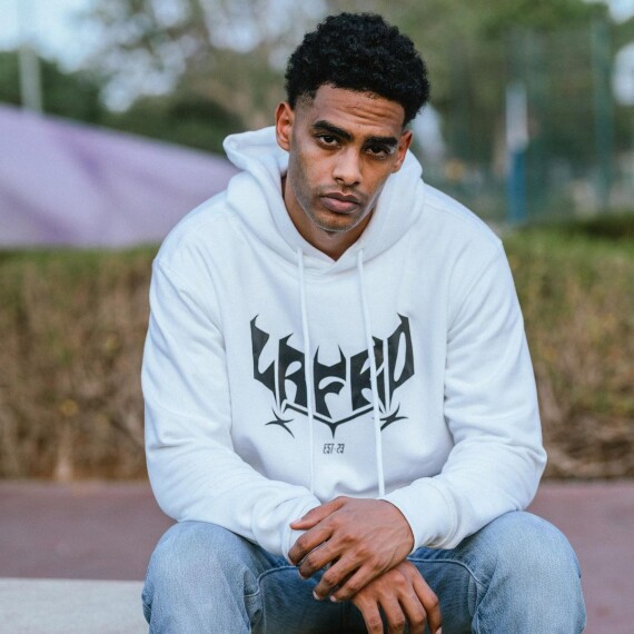 WHITE FLEECE HOODIE